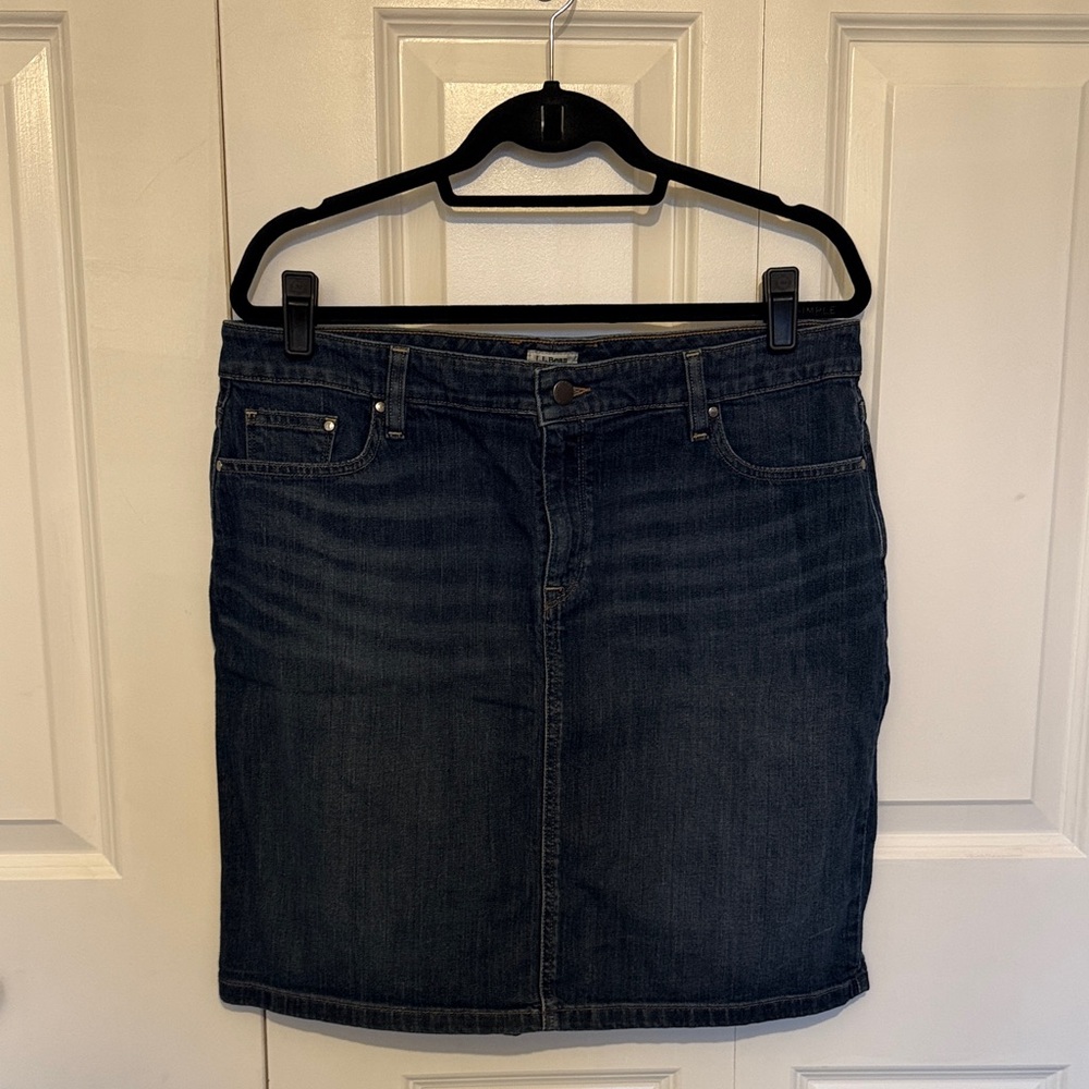 L.L. Bean Dark Indigo Denim Pencil Skirt